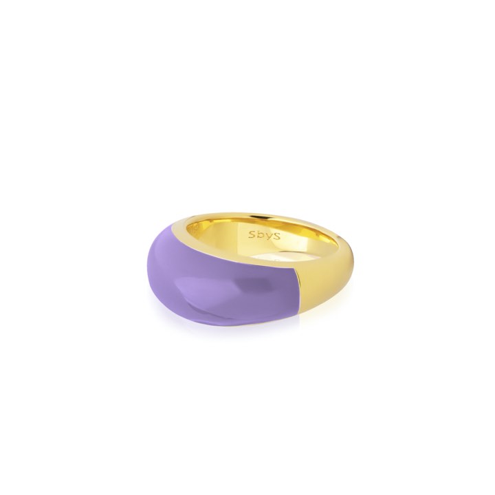 Enamel bold ring purple (gold) i gruppen Ringe / Guldringe hos SCANDINAVIAN JEWELRY DESIGN (R2202GEPU)