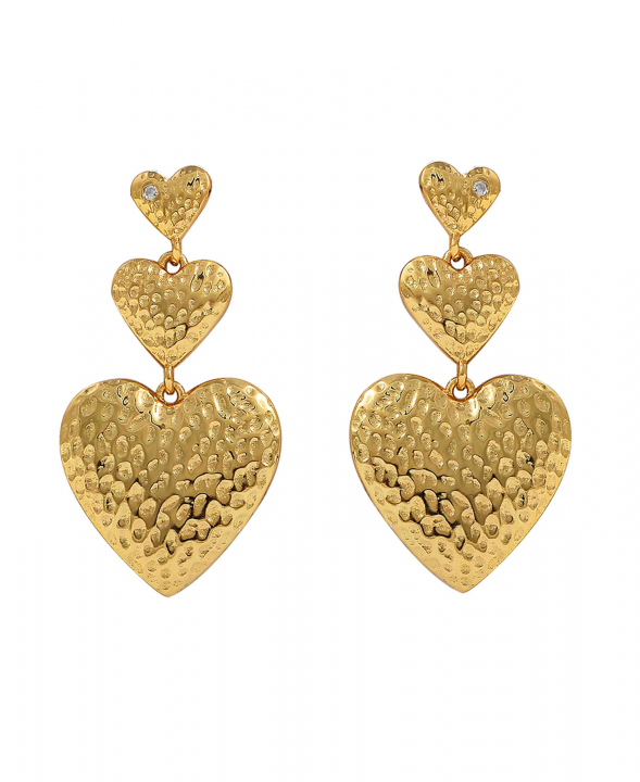 Trippe heart earrings i gruppen Øreringe / Guldøreringe hos SCANDINAVIAN JEWELRY DESIGN (S08504G)