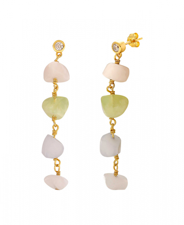 Dusty rainbow earrings i gruppen Øreringe / Guldøreringe hos SCANDINAVIAN JEWELRY DESIGN (S08532G)