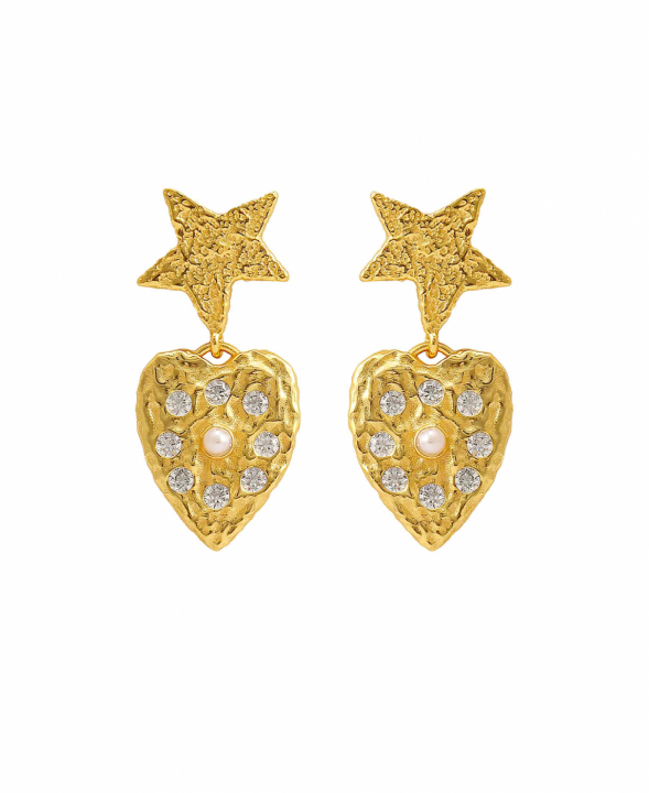Lucia Star Earrings Gold i gruppen Øreringe / Guldøreringe hos SCANDINAVIAN JEWELRY DESIGN (S08546G)