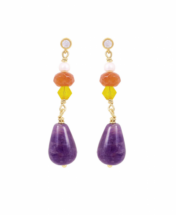 Elsie big Earrings Gold i gruppen Øreringe / Perleøreringe hos SCANDINAVIAN JEWELRY DESIGN (S08572G)