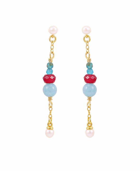 Lia Earrings Gold i gruppen Øreringe / Guldøreringe hos SCANDINAVIAN JEWELRY DESIGN (S08582G)