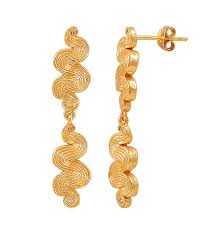 Audrey double earrings Gold i gruppen Øreringe / Guldøreringe hos SCANDINAVIAN JEWELRY DESIGN (S08599G)