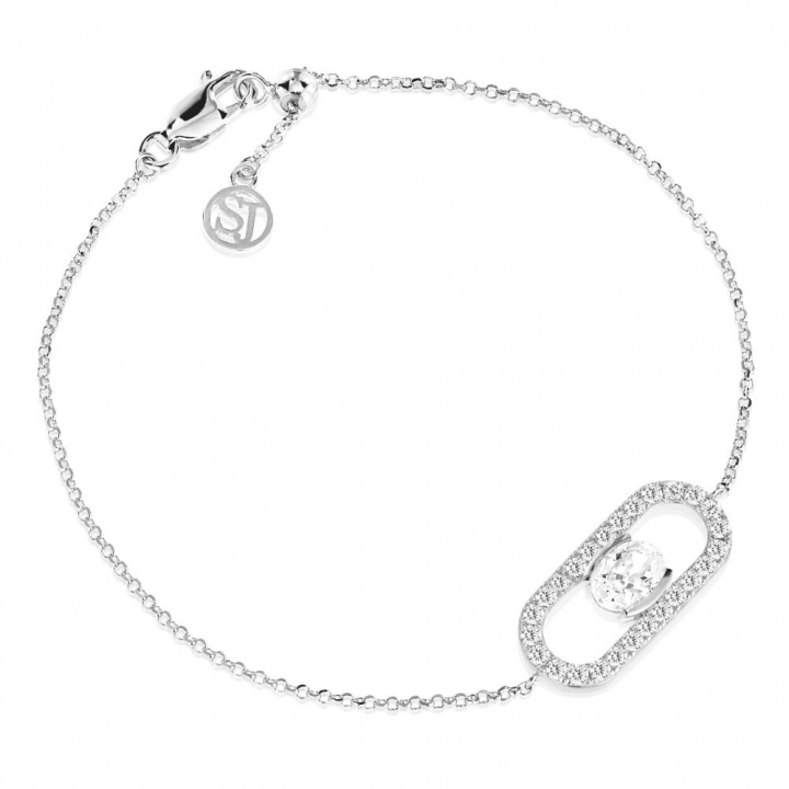 Ellisse Carezza - med vita zirkoner Armbånd i gruppen Armbånd / Sølvarmbånd hos SCANDINAVIAN JEWELRY DESIGN (SJ-B2360-CZ)