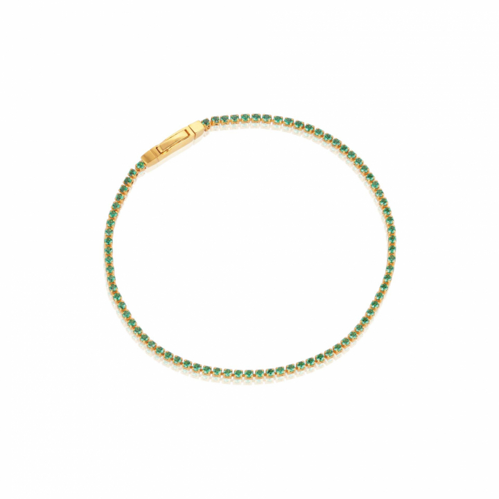 ELLERA Armbånd Grön zirkonia Guld i gruppen Armbånd / Guldarmbånd hos SCANDINAVIAN JEWELRY DESIGN (SJ-B2869N-GCZ-YG)