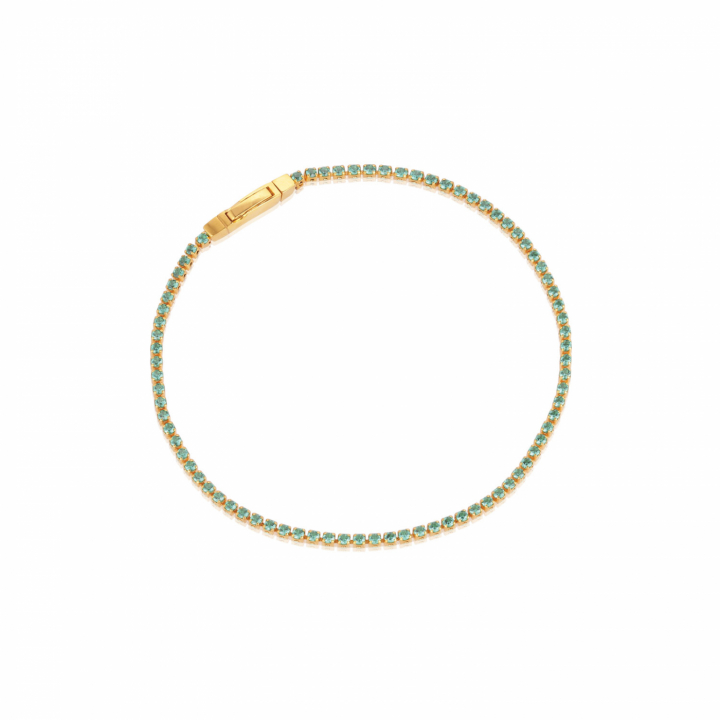 ELLERA BRACELET Turquoise Zircons Gold i gruppen Armbånd / Guldarmbånd hos SCANDINAVIAN JEWELRY DESIGN (SJ-B2869N-TQCZ-YG)