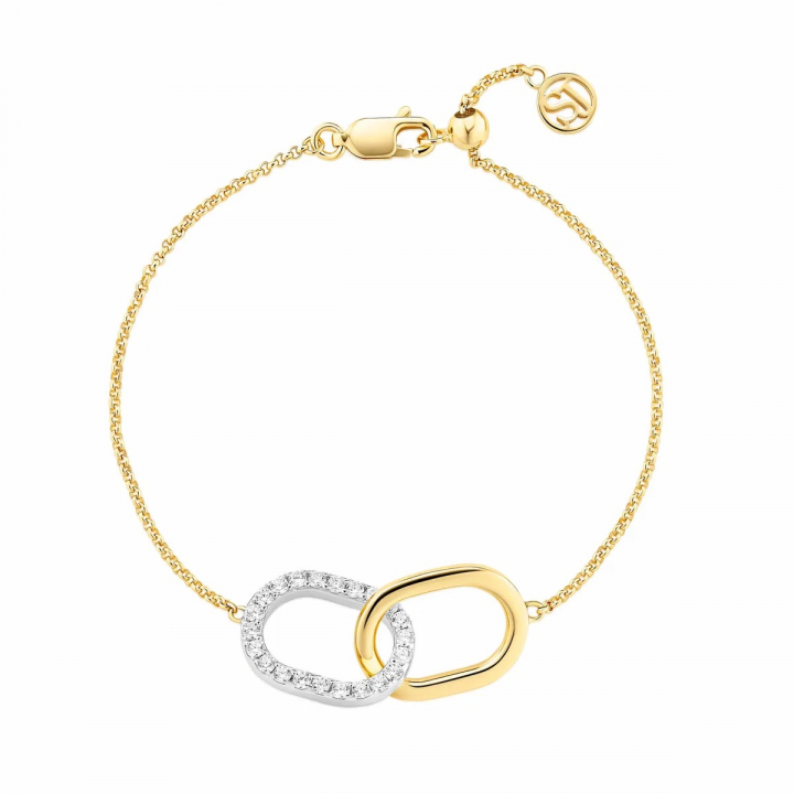CAPIZZI DUE PICCOLO ARMBAND Gold/Silver i gruppen Armbånd / Guldarmbånd hos SCANDINAVIAN JEWELRY DESIGN (SJ-B42236-CZ-2YG)