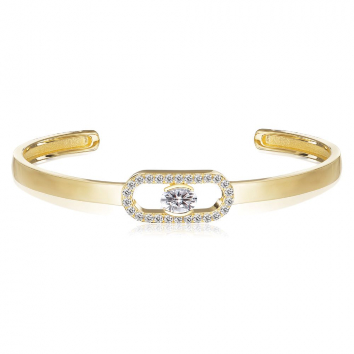 Ellisse Carezza - 18k guldpläterad, med vita zirkoner  Armbånd i gruppen Armbånd / Guldarmbånd hos SCANDINAVIAN JEWELRY DESIGN (SJ-BG2360-CZ-YG)