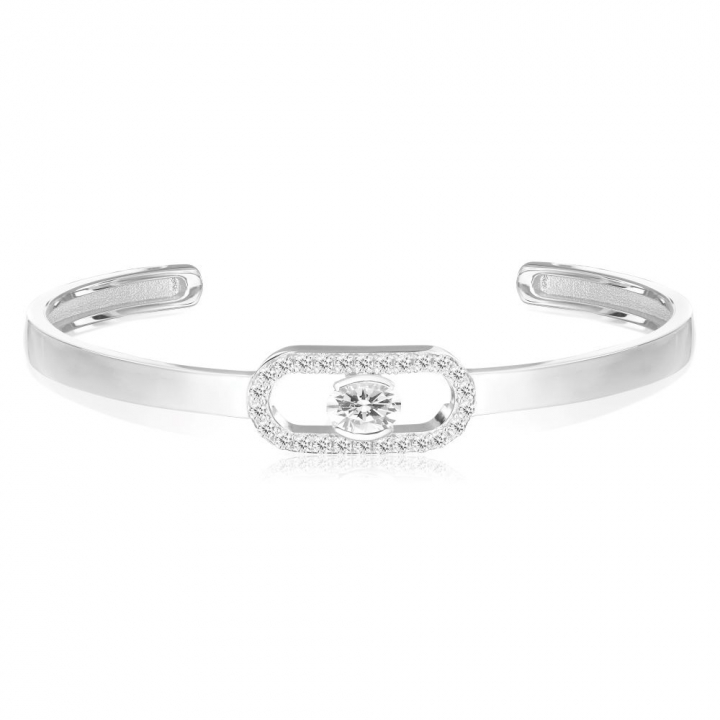 Ellisse Carezza - med vita zirkoner Armbånd i gruppen Armbånd / Sølvarmbånd hos SCANDINAVIAN JEWELRY DESIGN (SJ-BG2360-CZ)