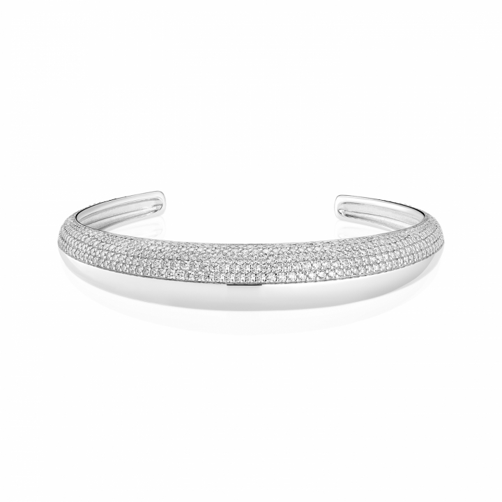 FASANO BANGLE Silver i gruppen Armbånd / Armringe hos SCANDINAVIAN JEWELRY DESIGN (SJ-BG2487-CZ)