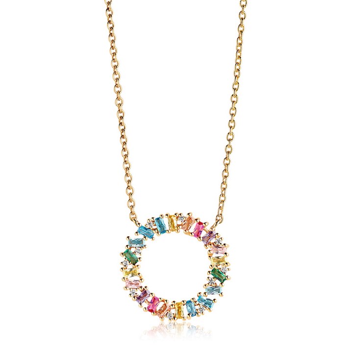 Product Image for Sif Jakobs ANTELLA CIRCOLO GRANDE Halskæde flerfarvede Zirkoner (guld)
