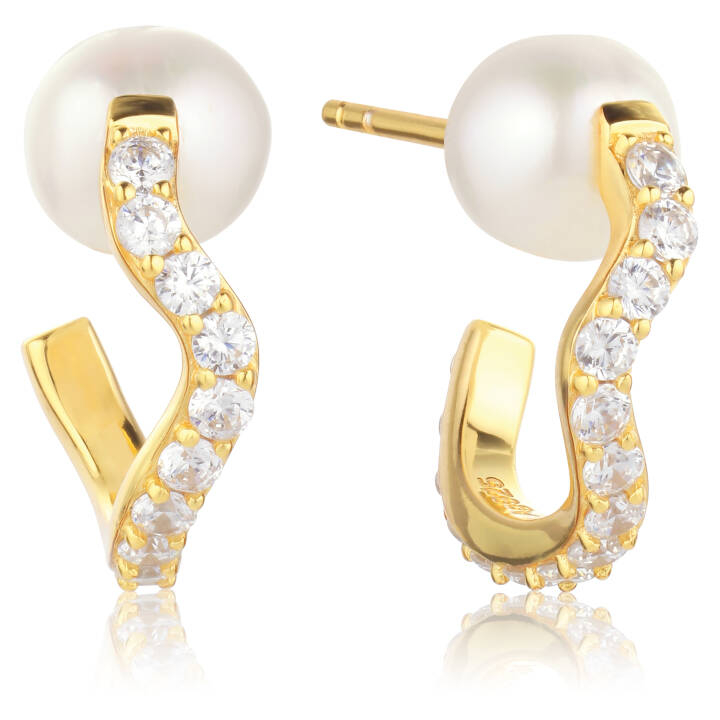 PONZA CREOLO MEDIO Ørering i gruppen Øreringe hos SCANDINAVIAN JEWELRY DESIGN (SJ-E12354-PCZ-YG)