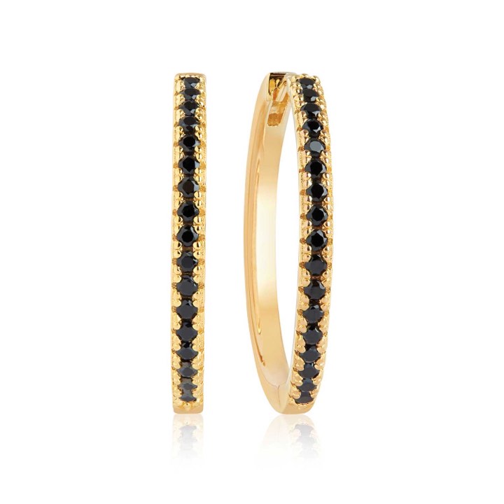 Product Image for Sif Jakobs ELLERA X-GRANDE Ørering sorte Zirkoner (guld)
