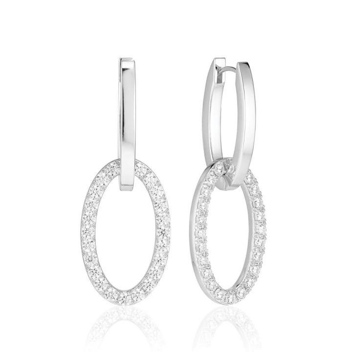 Ellisse Due - med vita zirkoner Ørering i gruppen Øreringe hos SCANDINAVIAN JEWELRY DESIGN (SJ-E2310-CZ)