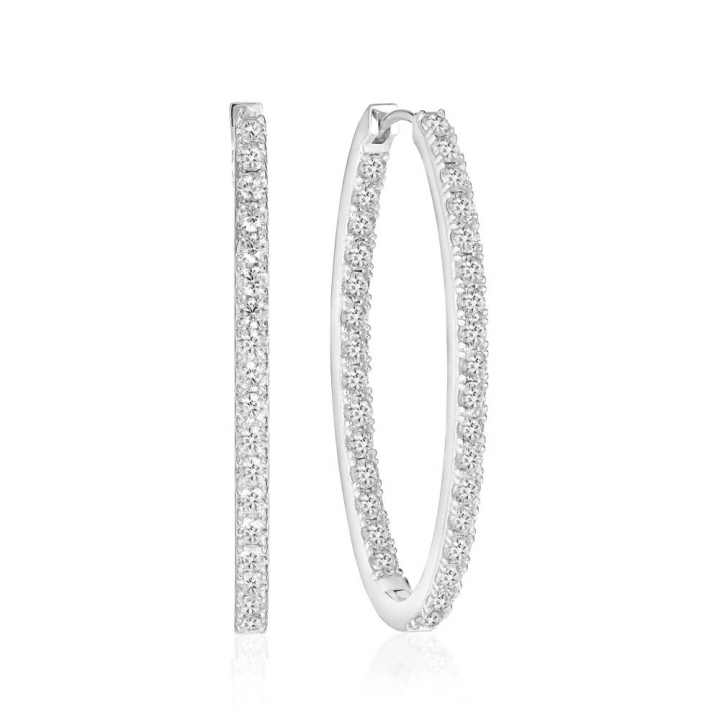 Ellisse Medio - med vita zirkoner Ørering i gruppen Øreringe / Sølvøreringe hos SCANDINAVIAN JEWELRY DESIGN (SJ-E2313-CZ)