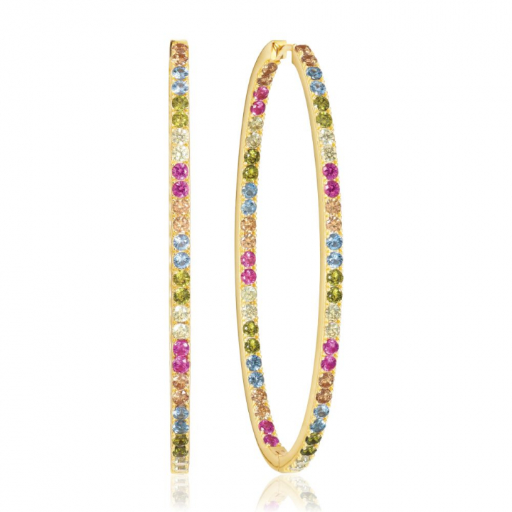 Product Image for Sif Jakobs Ellisse Grande - 18k guldpläterade, med multifärgade zirkoner Ørering