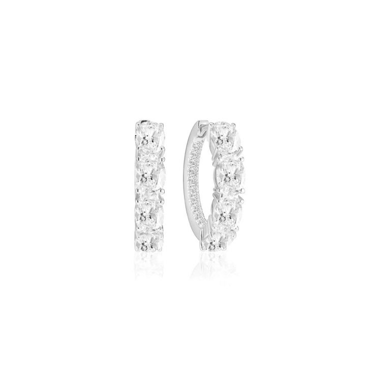 Ellisse Creolo - med vita zirkoner Ørering i gruppen Øreringe hos SCANDINAVIAN JEWELRY DESIGN (SJ-E2315-CZ)