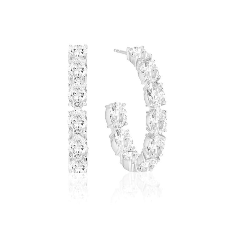 Ellisse - med vita zirkoner Ørering i gruppen Øreringe hos SCANDINAVIAN JEWELRY DESIGN (SJ-E2319-CZ)