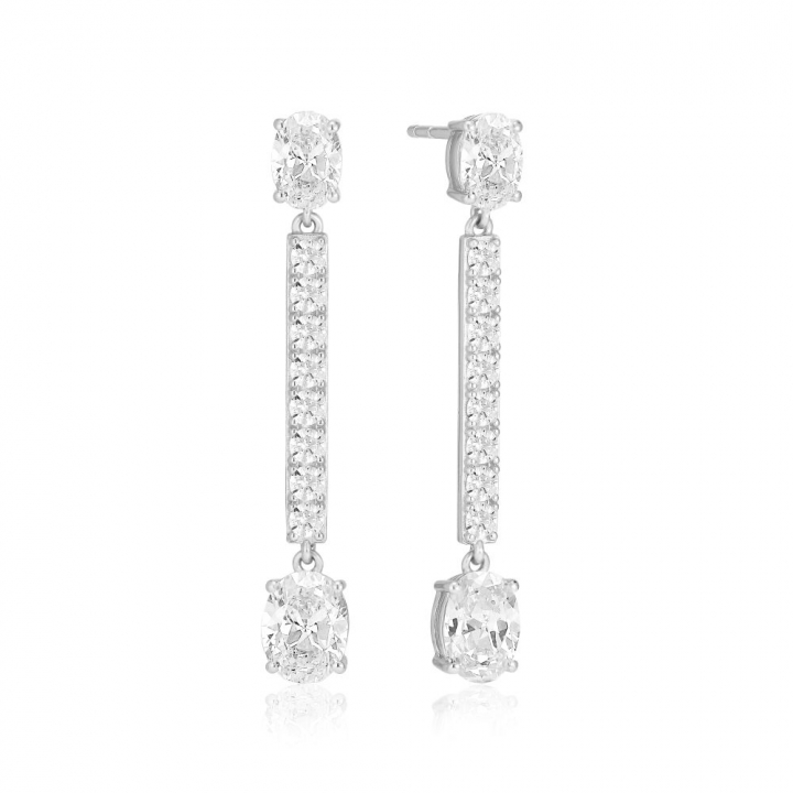 Ellisse Lungo - med vita zirkoner Ørering i gruppen Øreringe / Sølvøreringe hos SCANDINAVIAN JEWELRY DESIGN (SJ-E2322-CZ)