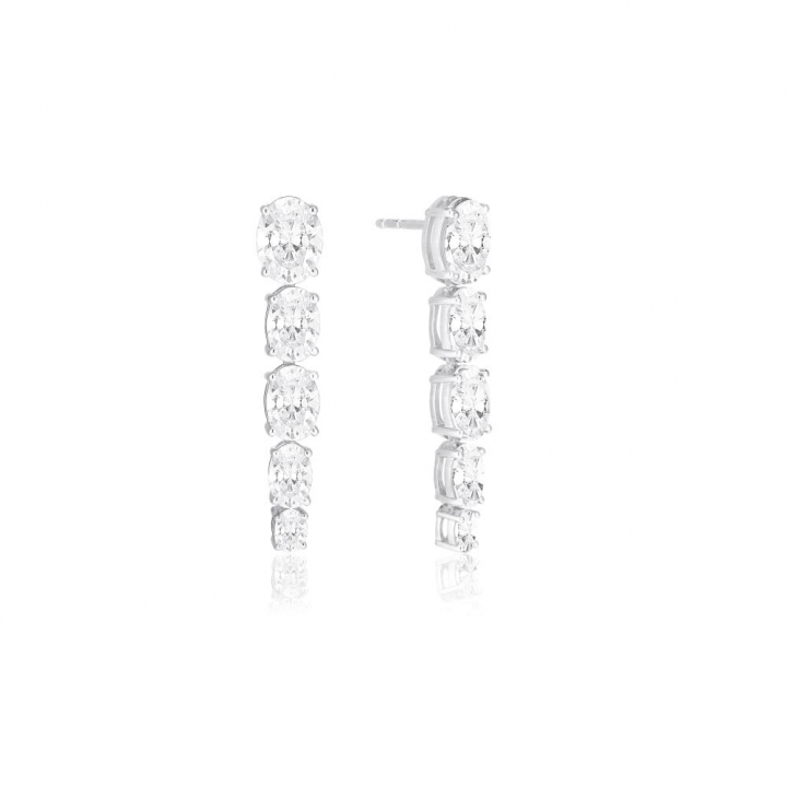 Ellisse Cinque - med vita zirkoner Ørering i gruppen Øreringe / Sølvøreringe hos SCANDINAVIAN JEWELRY DESIGN (SJ-E2323-CZ)