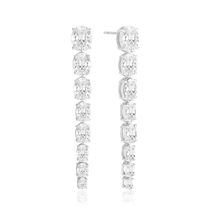 Ellisse Lungo Otto - med vita zirkoner Ørering i gruppen Øreringe hos SCANDINAVIAN JEWELRY DESIGN (SJ-E2324-CZ)