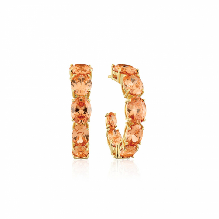 ELLISSE CREOLO GRANDE Earrings Gold i gruppen Øreringe / Guldøreringe hos SCANDINAVIAN JEWELRY DESIGN (SJ-E2330-CHCZ-YG)