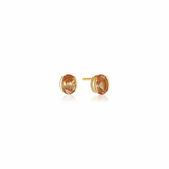 ELLISSE CAREZZA Earrings Gold i gruppen Øreringe / Guldøreringe hos SCANDINAVIAN JEWELRY DESIGN (SJ-E2350-CHCZ-YG)