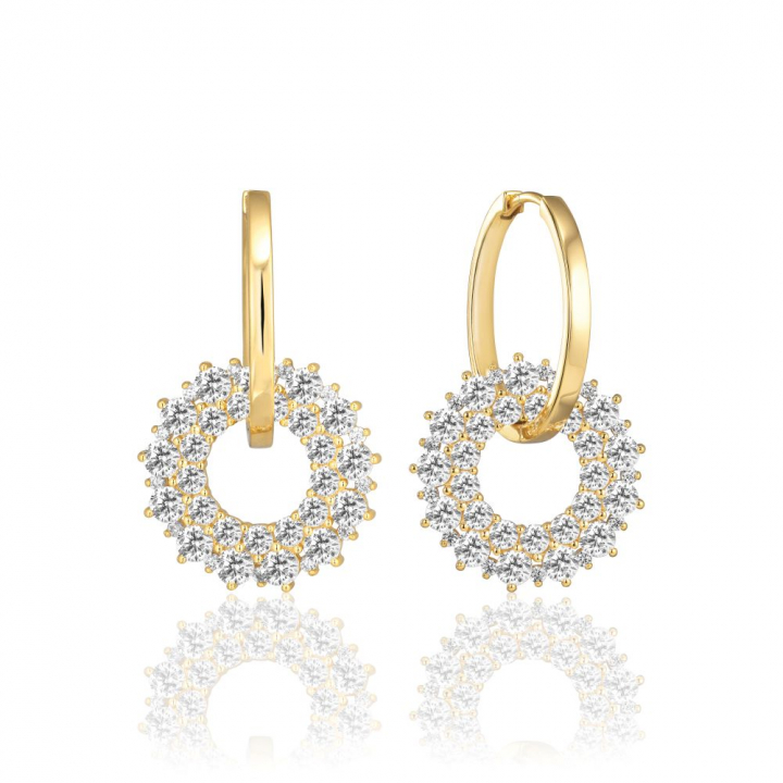 LIVIGNO DUE EARRINGS Guld i gruppen Øreringe hos SCANDINAVIAN JEWELRY DESIGN (SJ-E2362-CZ-YG)