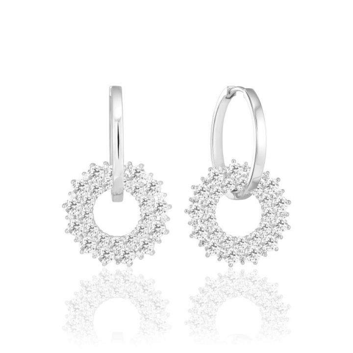 LIVIGNO DUE EARRINGS Sølv i gruppen Øreringe / Sølvøreringe hos SCANDINAVIAN JEWELRY DESIGN (SJ-E2362-CZ)