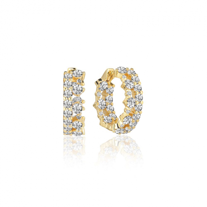 LIVIGNO CREOLO PICCOLO EARRINGS Guld i gruppen Øreringe / Guldøreringe hos SCANDINAVIAN JEWELRY DESIGN (SJ-E2363-CZ-YG)
