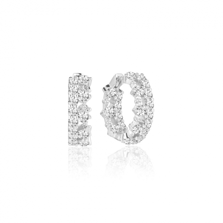 LIVIGNO CREOLO PICCOLO EARRINGS Sølv i gruppen Øreringe / Sølvøreringe hos SCANDINAVIAN JEWELRY DESIGN (SJ-E2363-CZ)