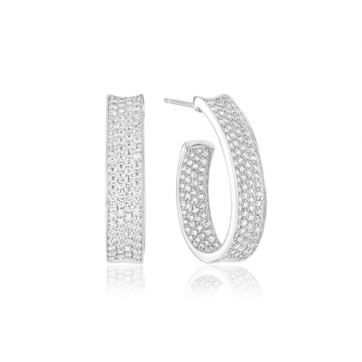 Feline Concavo - med vita zirkoner Ørering i gruppen Øreringe / Sølvøreringe hos SCANDINAVIAN JEWELRY DESIGN (SJ-E2390-CZ)