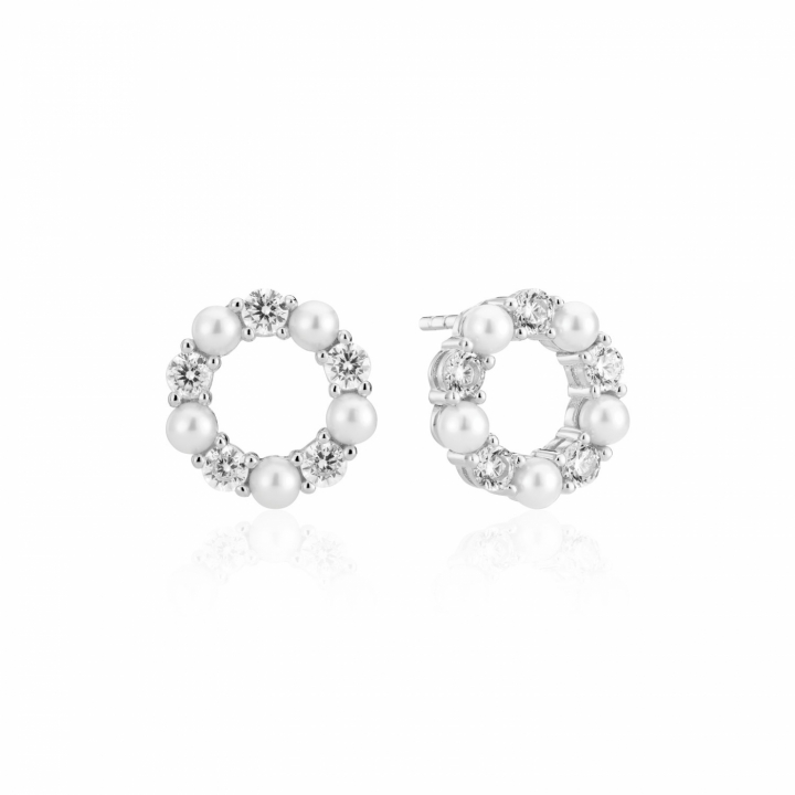BIELLA PERLA Earrings Silver i gruppen Øreringe hos SCANDINAVIAN JEWELRY DESIGN (SJ-E2432-PCZ)