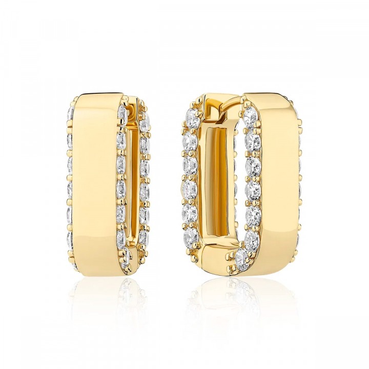MARATEA PICCOLO Earrings Gold i gruppen Øreringe / Guldøreringe hos SCANDINAVIAN JEWELRY DESIGN (SJ-E2450-CZ-YG)