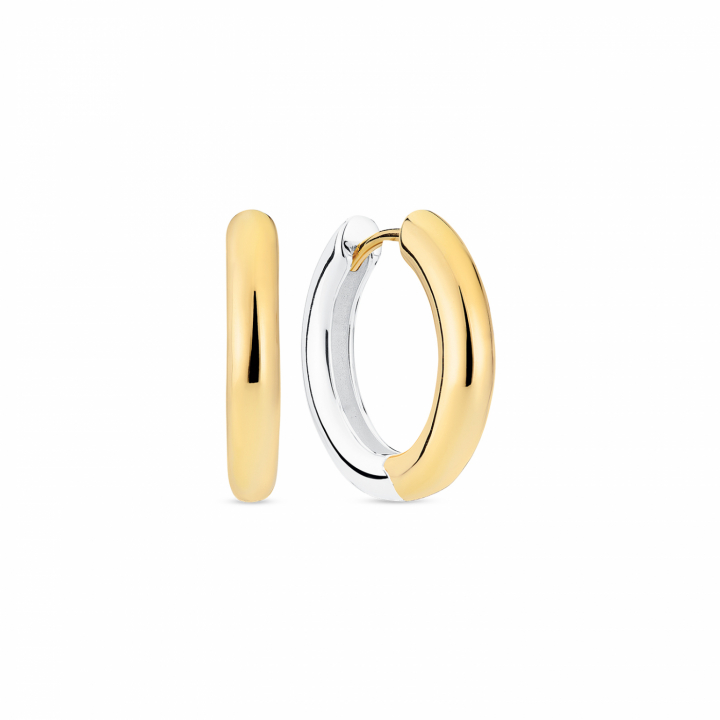CARRARA PIANURA MEDIO EARRINGS Silver/Gold i gruppen Øreringe / Guldøreringe hos SCANDINAVIAN JEWELRY DESIGN (SJ-E2471-2YG)