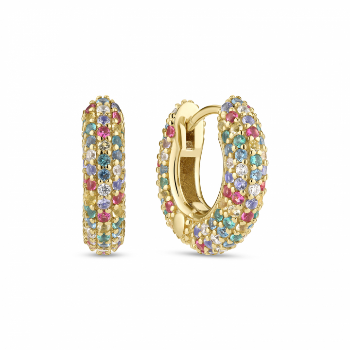 CARRARA PICCOLO EARRINGS GOLD i gruppen Øreringe / Guldøreringe hos SCANDINAVIAN JEWELRY DESIGN (SJ-E2473-XCZ-YG)