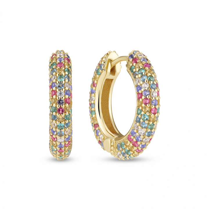 CARRARA MEDIO EARRINGS GOLD i gruppen Øreringe / Guldøreringe hos SCANDINAVIAN JEWELRY DESIGN (SJ-E2474-XCZ-YG)