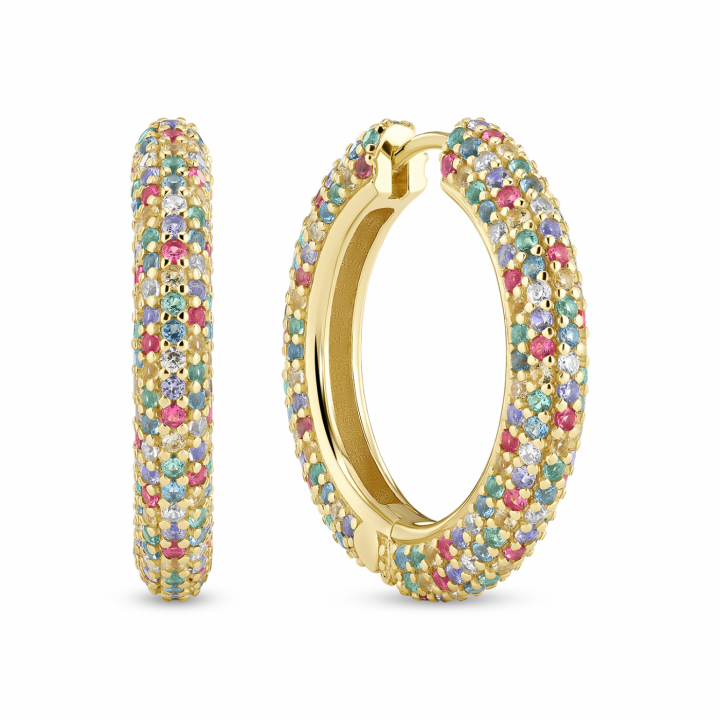 CARRARA GRANDE EARRINGS GOLD i gruppen Øreringe / Guldøreringe hos SCANDINAVIAN JEWELRY DESIGN (SJ-E2475-XCZ-YG)