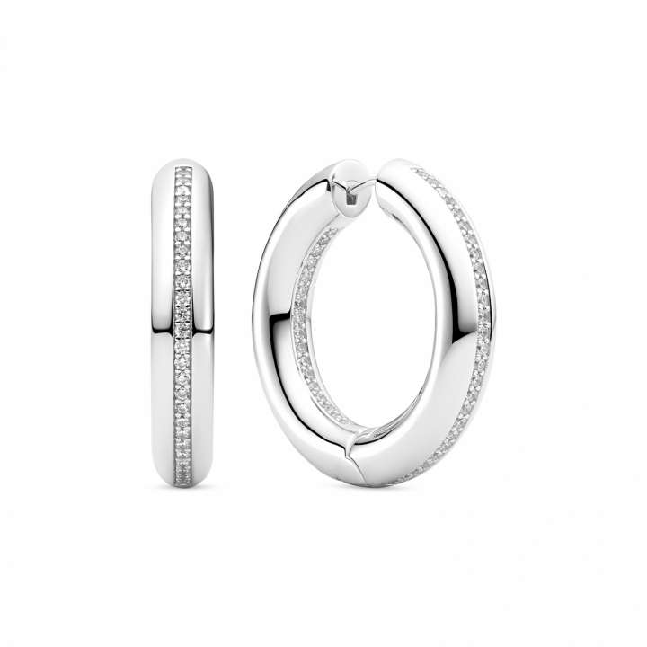PALERMO MEDIO EARRINGS Silver i gruppen Øreringe / Sølvøreringe hos SCANDINAVIAN JEWELRY DESIGN (SJ-E2476-CZ)