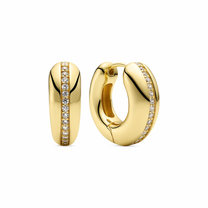 PALERMO PICCOLO EARRINGS Gold i gruppen Øreringe / Guldøreringe hos SCANDINAVIAN JEWELRY DESIGN (SJ-E2588-CZ-YG)
