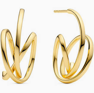 SPIRALE PIANURA PICCOLO EARRINGS Gold i gruppen Øreringe / Guldøreringe hos SCANDINAVIAN JEWELRY DESIGN (SJ-E2590-YG)