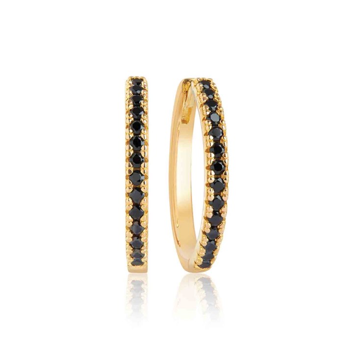 Product Image for Sif Jakobs ELLERA GRANDE Ørering sorte Zirkoner (guld)