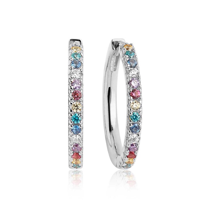 Product Image for Sif Jakobs ELLERA GRANDE Ørering flerfarvede Zirkoner (Sølv)