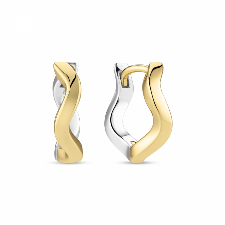 ELLERA WAVES PIANURA MEDIO EARRINGS Silver/Gold i gruppen Øreringe / Guldøreringe hos SCANDINAVIAN JEWELRY DESIGN (SJ-E3859-2YG)