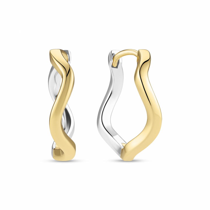ELLERA WAVES PIANURA GRANDE EARRINGS Silver/Gold i gruppen Øreringe / Guldøreringe hos SCANDINAVIAN JEWELRY DESIGN (SJ-E3869-2YG)