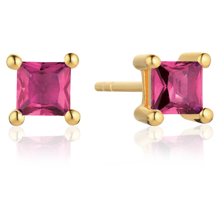 ELLERA QUADRATO Ørering i gruppen Øreringe / Guldøreringe hos SCANDINAVIAN JEWELRY DESIGN (SJ-E42277-PKCZ-YG)
