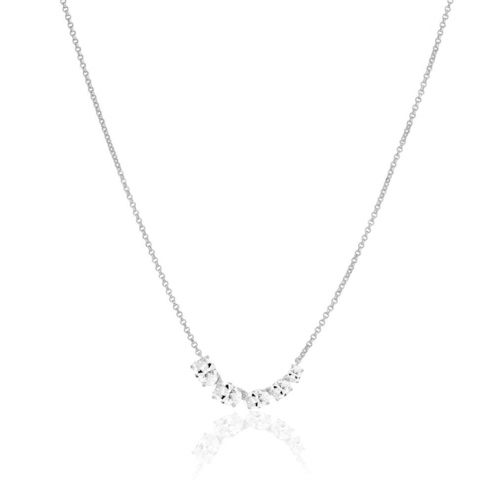 Ellisse Cinque - med vita zirkoner Halskæde i gruppen Halskæde / Sølvhalskæde hos SCANDINAVIAN JEWELRY DESIGN (SJ-N2332-CZ)