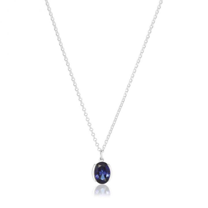 Ellisse Carezza - med blåa zirkoner Halskæde i gruppen Halskæde / Sølvhalskæde hos SCANDINAVIAN JEWELRY DESIGN (SJ-N2353-BLCZ)