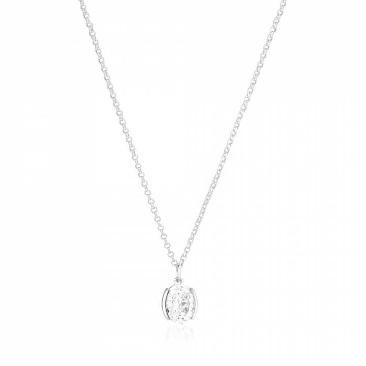 Ellisse Carezza - med vita zirkoner Halskæde i gruppen Halskæde / Sølvhalskæde hos SCANDINAVIAN JEWELRY DESIGN (SJ-N2353-CZ)