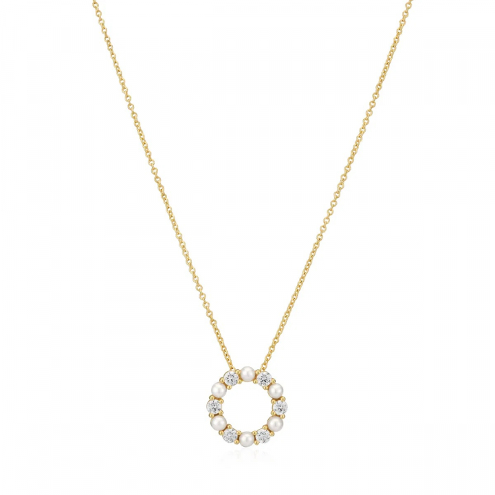 BIELLA PERLA Necklace Gold i gruppen Halskæde / Guldhalskæde hos SCANDINAVIAN JEWELRY DESIGN (SJ-N2432-PCZ-YG)